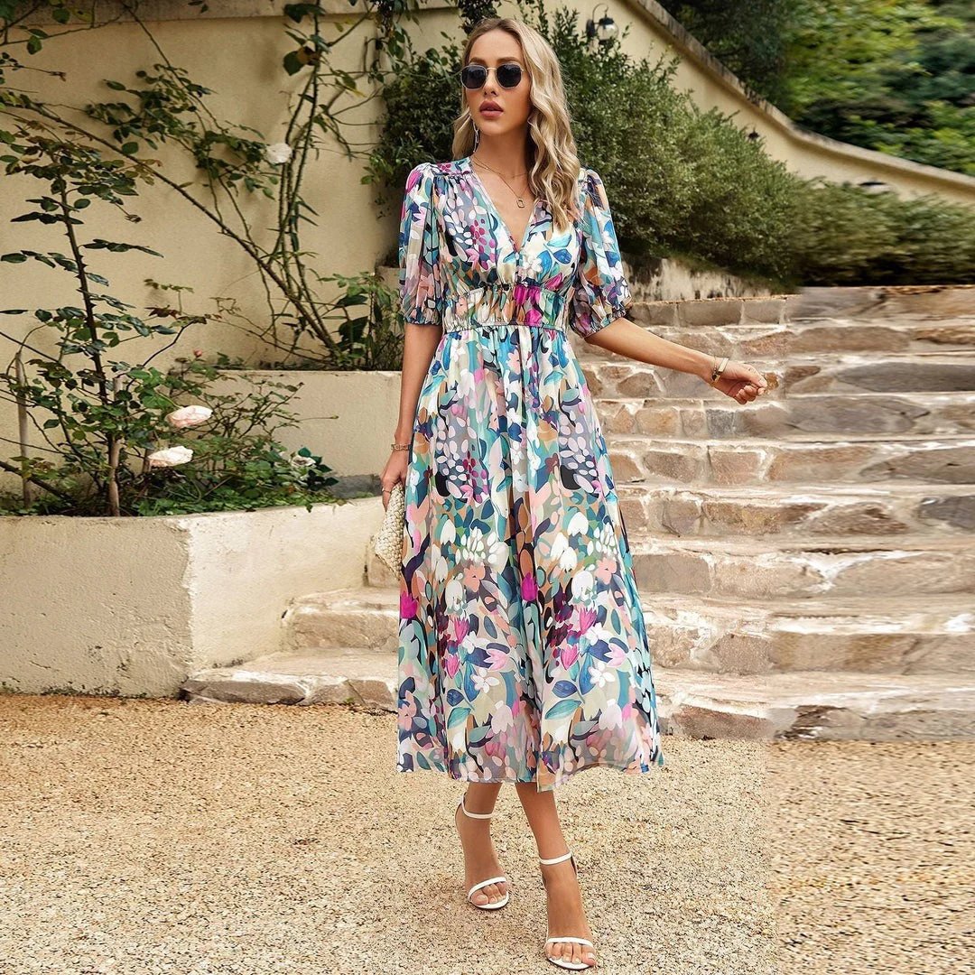 Sommerkleid mit Puffärmeln | Rowena