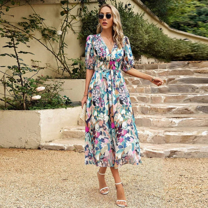 Sommerkleid mit Puffärmeln | Rowena