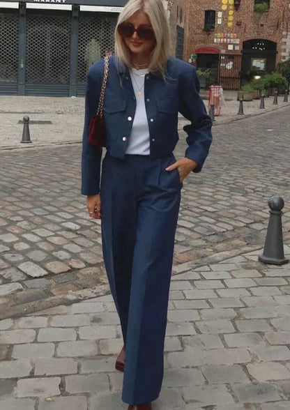Merche langärmeliges Streetwear-Set mit Kragen