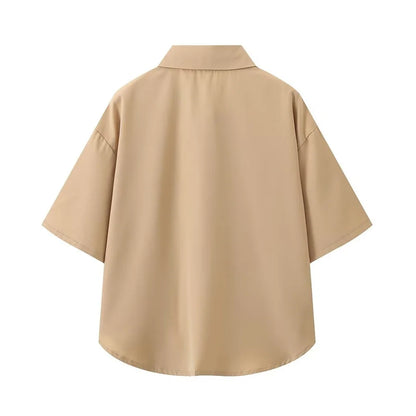 Merche - Shirt und Hose Set - Farbige kurze Ärmel - Weite Beine - Alle Jahreszeiten