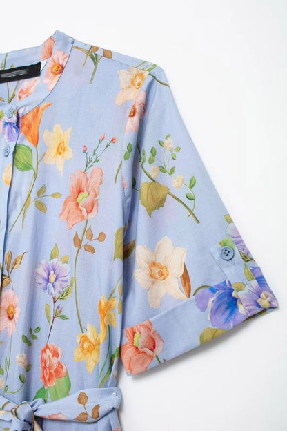 Geblümtes Hemdblusenkleid