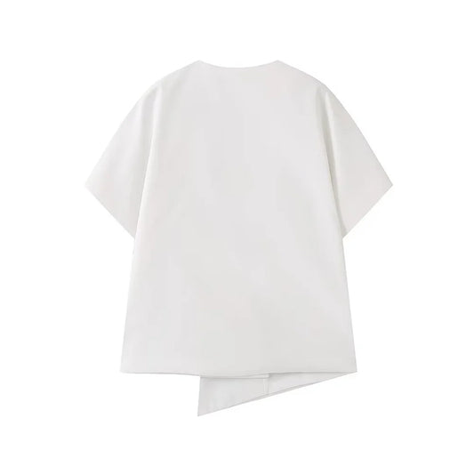 Merche - Oberteile - Polyester - V-Ausschnitt - Asymmetrisch Kurzarm - Sommer