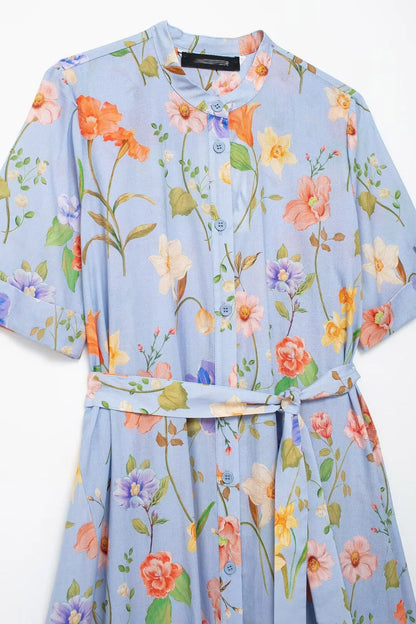 Geblümtes Hemdblusenkleid