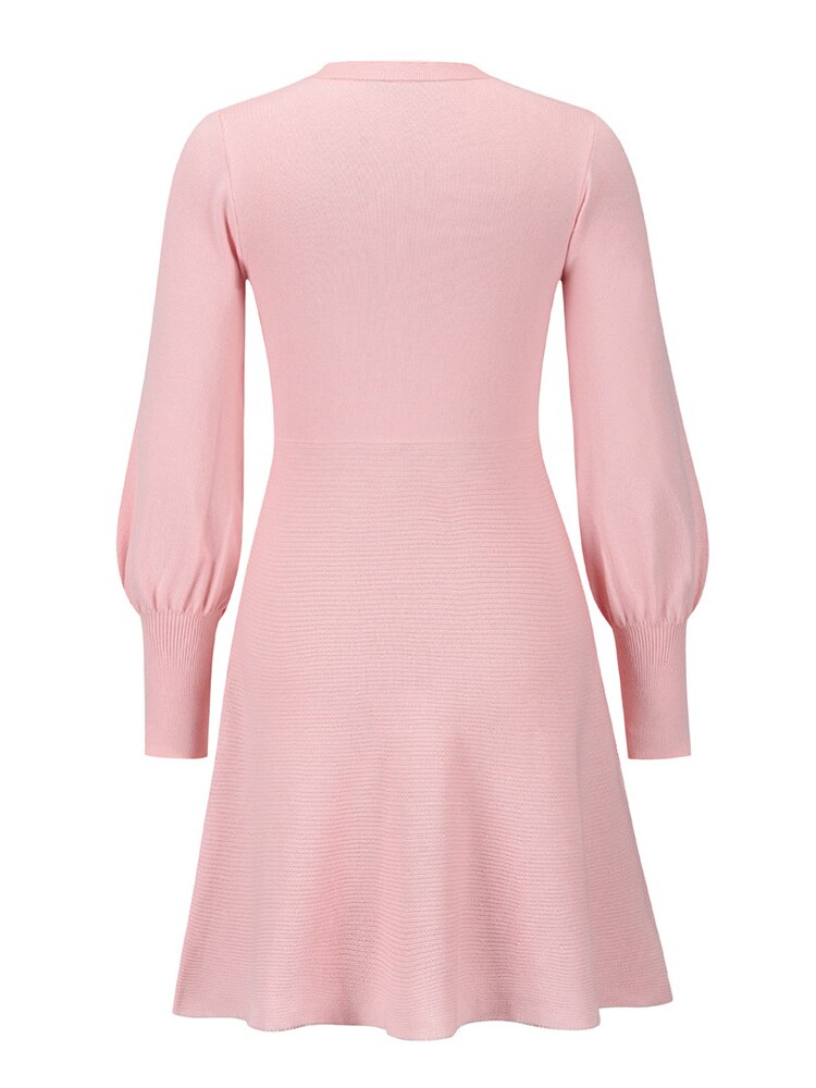 I Modernes Kleid mit Ballonärmeln für Frauen
