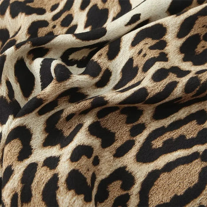 Merche - Maxikleid - Polyester - Rundhals - Leopardenmuster - Herbst