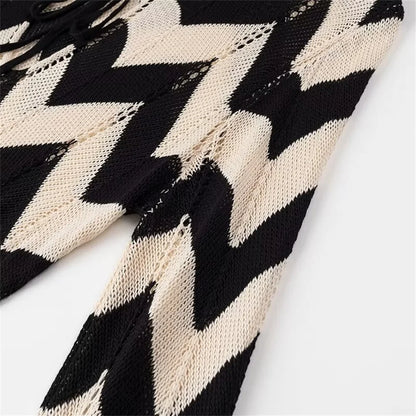 Merche - Maxikleid - Polyester - Slimming Wave Striped Knitted - Herbst