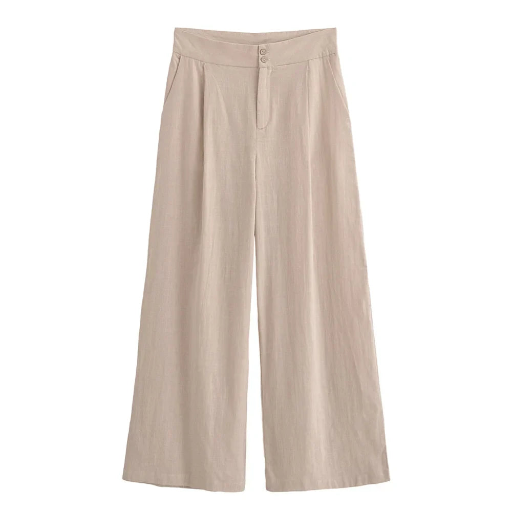 Merche - Top & Hosen Set - Wickel-Kurzarm - Langarm - V-Ausschnitt Weites Bein - Sommer