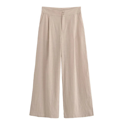 Merche - Top & Hosen Set - Wickel-Kurzarm - Langarm - V-Ausschnitt Weites Bein - Sommer