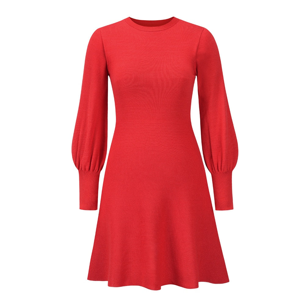 I Modernes Kleid mit Ballonärmeln für Frauen