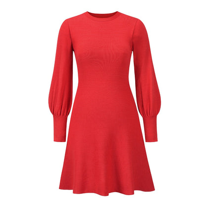 I Modernes Kleid mit Ballonärmeln für Frauen