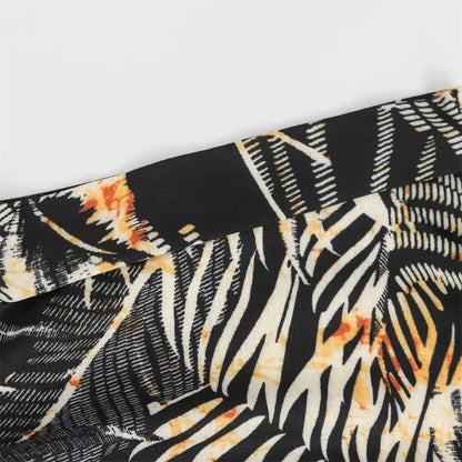 Merche - Midikleid - Polyester/Leinen - Kragen - Tropical - Bedruckt - Herbst