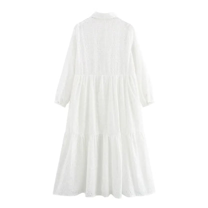 Merche - Kleid - Casual Polokragen - Bestickt - Alle Jahreszeiten