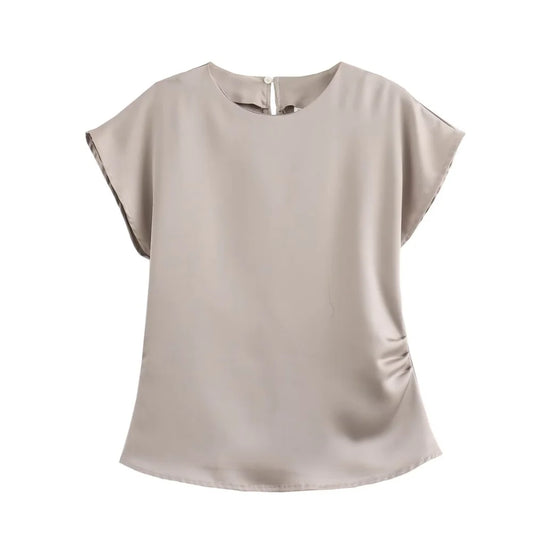 Merche - Top & Hosen Set - Rundhals - Kurzarm - Hohe Taille - Sommer