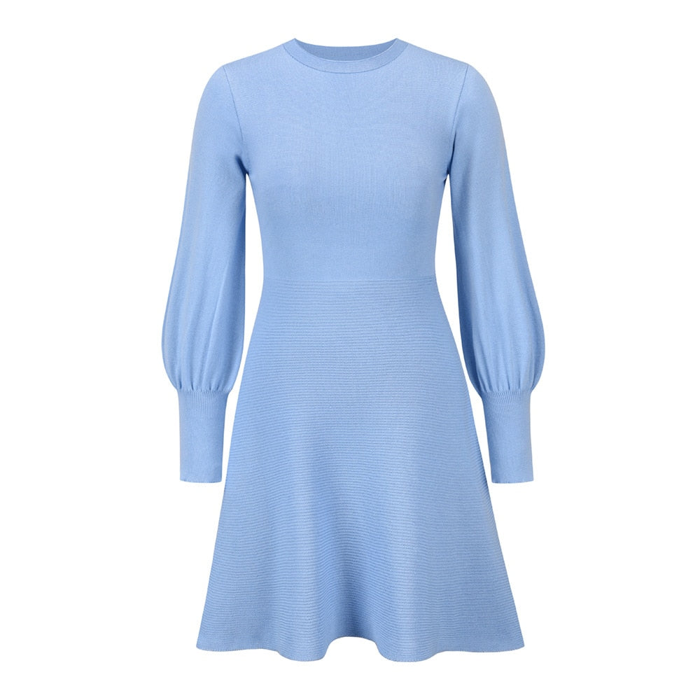 I Modernes Kleid mit Ballonärmeln für Frauen