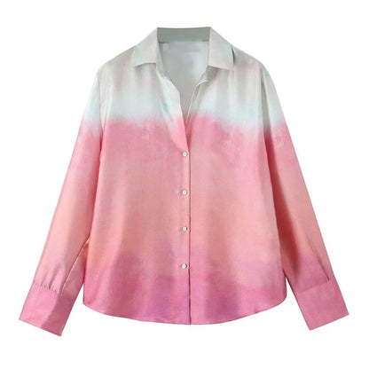 Merche - Outfit-Sets - Polyester - Langarm - High Waist Pants - Tie Dye - Sommer