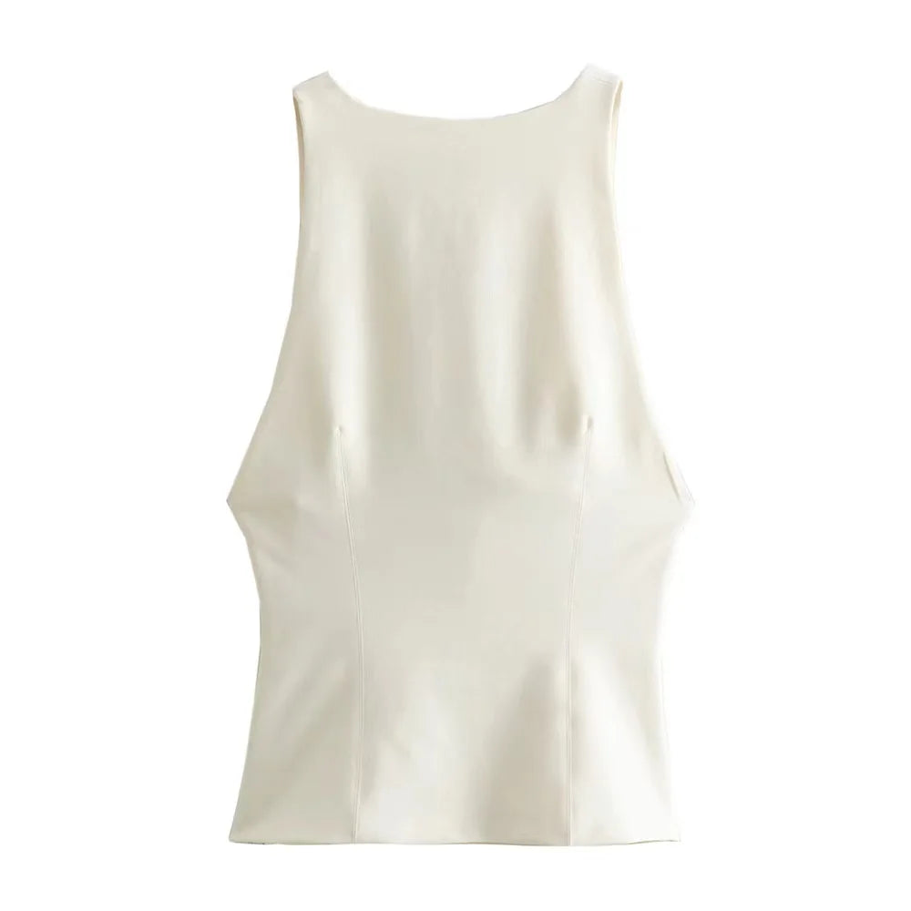 Merche - Top - V-Ausschnitt Ärmellos Slim Fit - Sommer