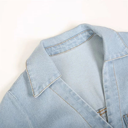Merche - Minikleid - Polyester/Denim - Polo kurze Ärmel - Sommer