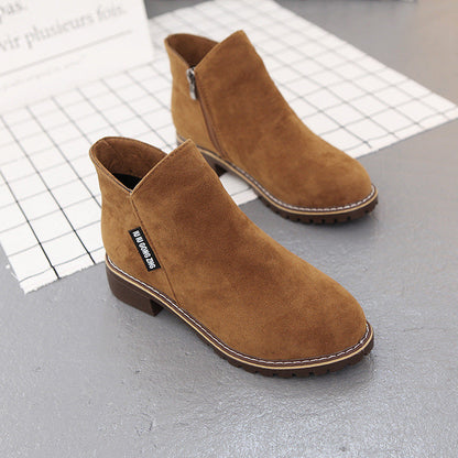 WW | Wildlederstiefelette Mit Rutschfester Sohle Und Seitlichem Reissverschluss