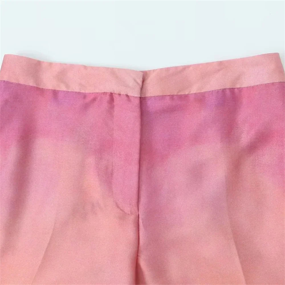 Merche - Outfit-Sets - Polyester - Langarm - High Waist Pants - Tie Dye - Sommer