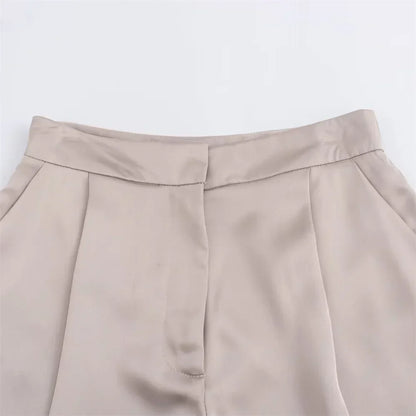 Merche - Top & Hosen Set - Rundhals - Kurzarm - Hohe Taille - Sommer