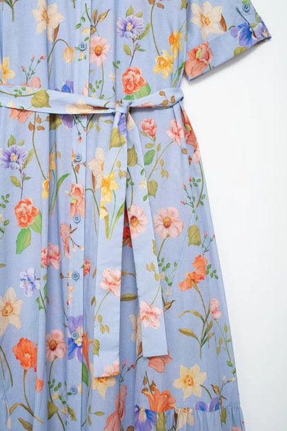Geblümtes Hemdblusenkleid