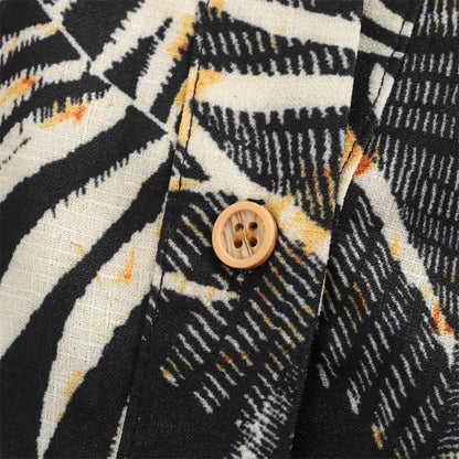 Merche - Midikleid - Polyester/Leinen - Kragen - Tropical - Bedruckt - Herbst