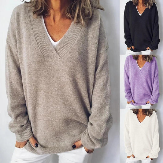 WW | Warmer V-ausschnitt Langärmelig Pullover