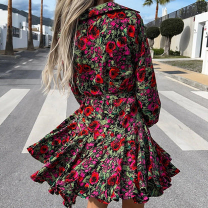 Flare-Kleid mit Blumenmuster