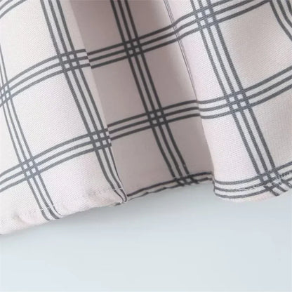Merche - Hemdblusenkleid - Polokragen - Kariert Langarm - Herbst