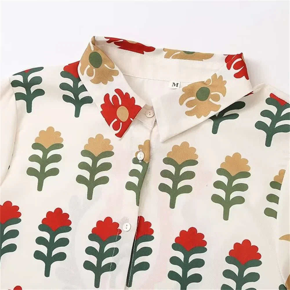 Merche - Kleid - Langarm - Locker - Bedruckt - Herbst