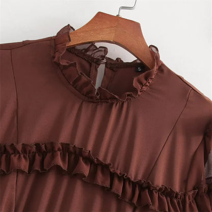Merche - Langärmeliges Kleid - Lagenchiffon - Rüschen - Herbst