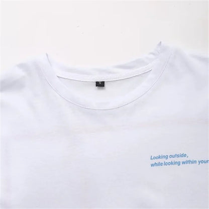 Merche - T-Shirt - Lässig Locker Rundhals Kurzarm Print - Sommer