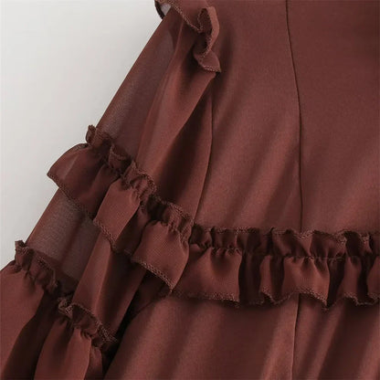 Merche - Langärmeliges Kleid - Lagenchiffon - Rüschen - Herbst