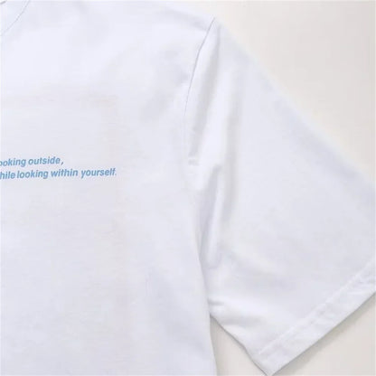 Merche - T-Shirt - Lässig Locker Rundhals Kurzarm Print - Sommer