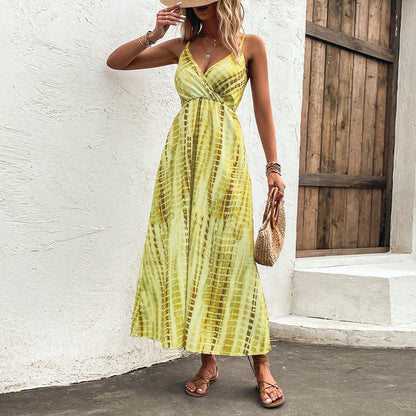 Gelbes Maxi-Sommerkleid