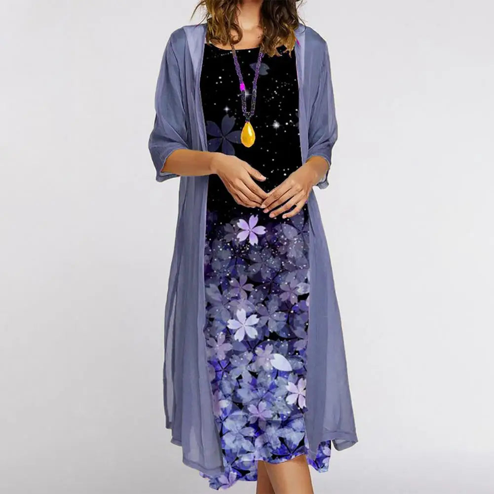 Damen Rundhalsausschnitt Kleid