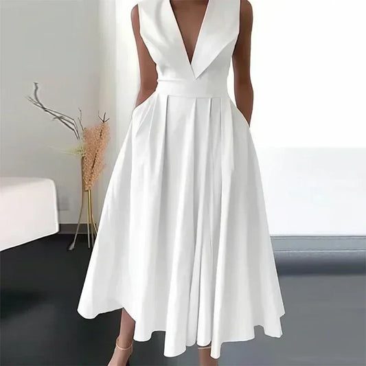Drapiertes Partykleid mit V-Ausschnitt für Damen