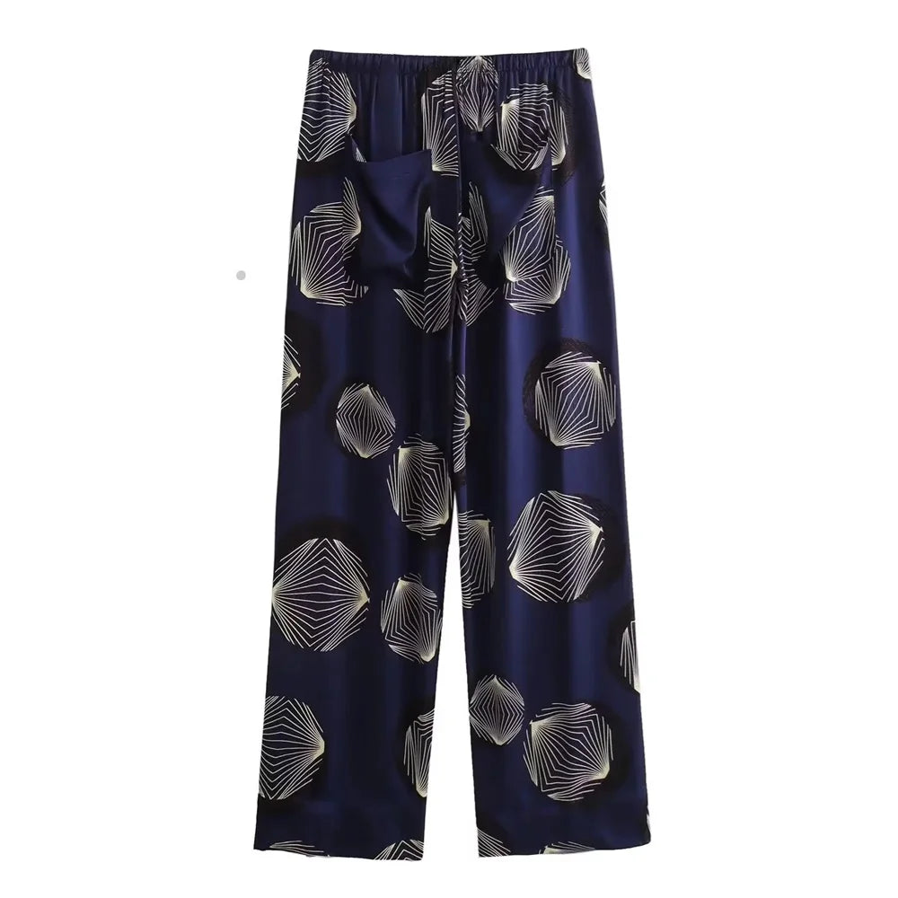 Merche - Outfit-Sets - Polyester - Langarm-Shirt-Mantel - Hose mit weitem Bein - Sommer