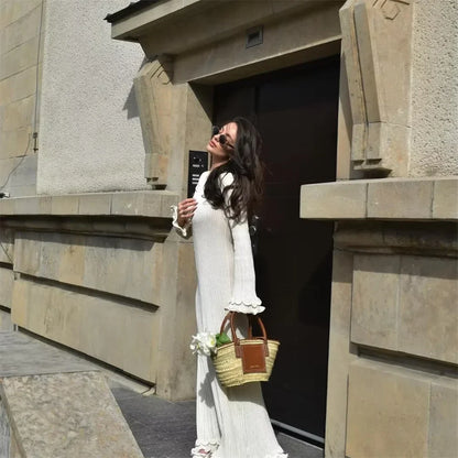 Merche -Langes Kleid - Schmale Passform - Elegant - Alle Jahreszeiten