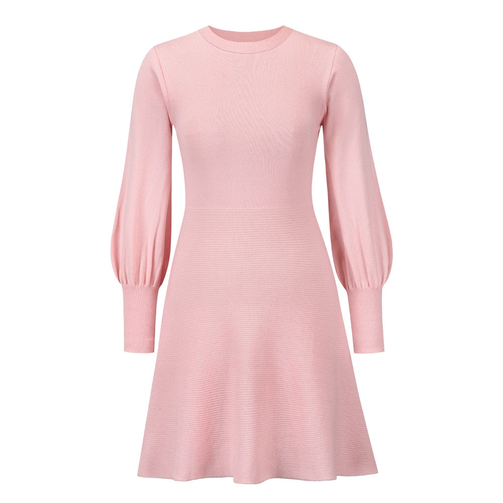 I Modernes Kleid mit Ballonärmeln für Frauen