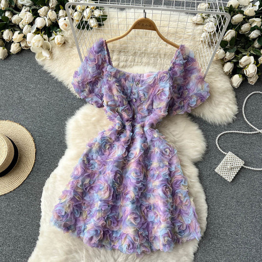 Blumiges A-Linien-Kleid