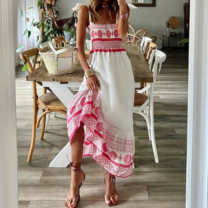 Bohemisches Maxikleid mit besticktem Saum
