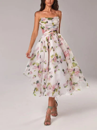 kleid mit bedruckter krawatte