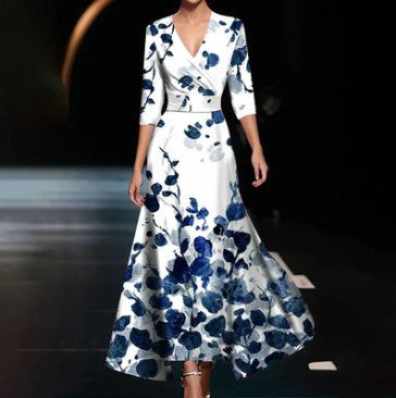 blaues blumenkleid