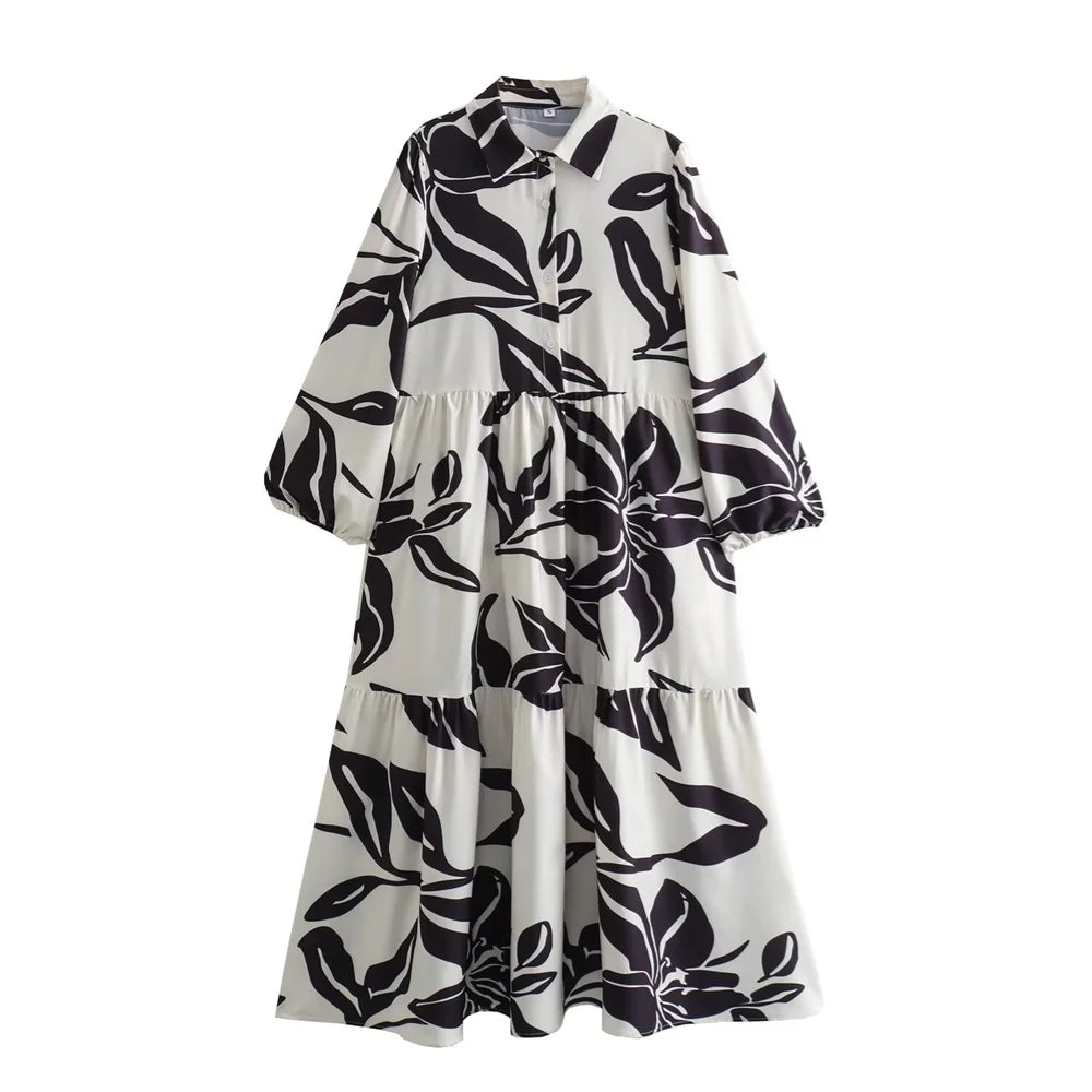 Merche - Kleid - Flare - Locker - Flip-Kragen - Herbst