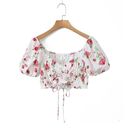 Merche - Outfit-Sets - Polyester - V-Ausschnitt, kurze Ärmel - Minirock - Sommer