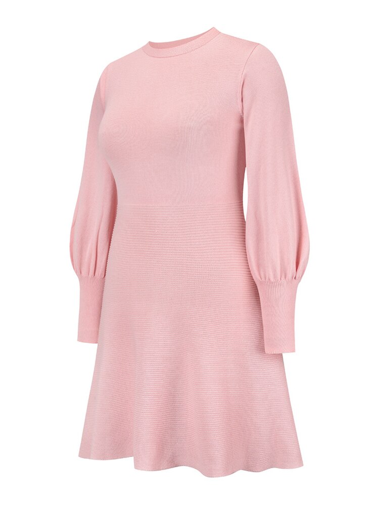 I Modernes Kleid mit Ballonärmeln für Frauen