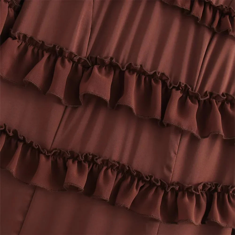 Merche - Langärmeliges Kleid - Lagenchiffon - Rüschen - Herbst
