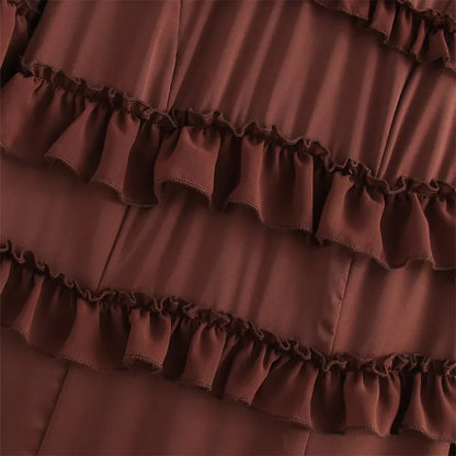 Merche - Langärmeliges Kleid - Lagenchiffon - Rüschen - Herbst