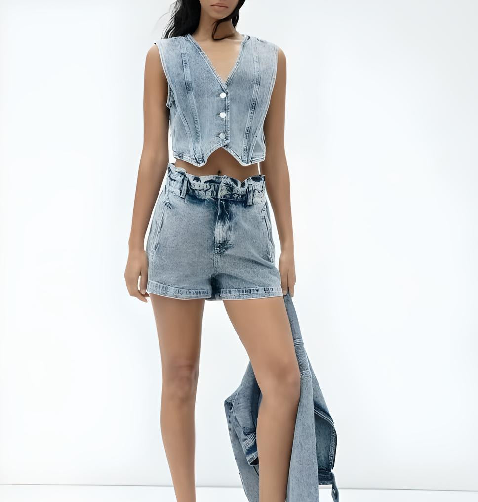 Merche Loose Set mit Rundhalsausschnitt und einfarbigem Stil